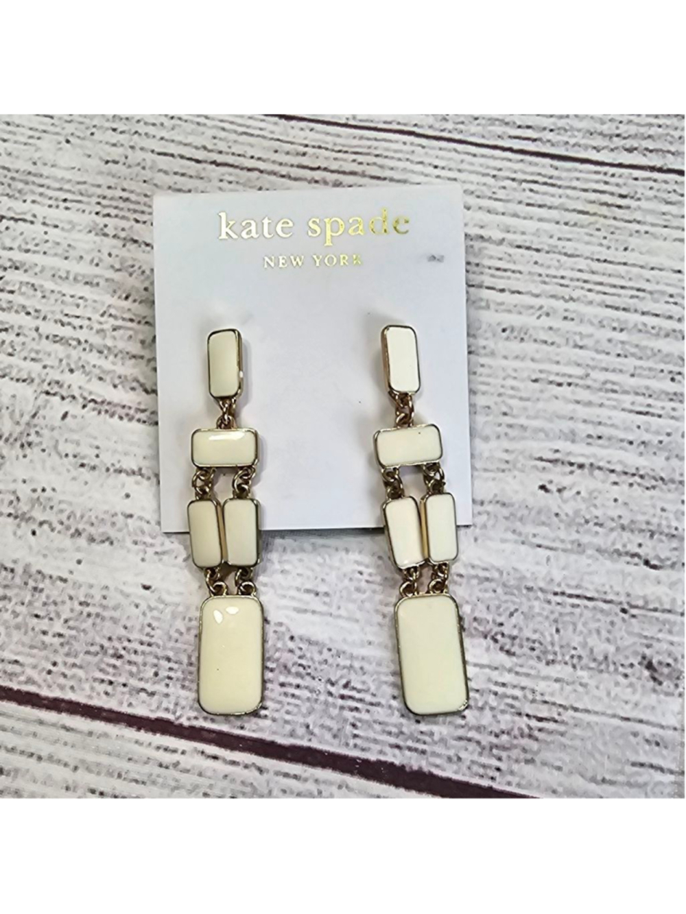 Kate Spade cream/gold chandelier earrings